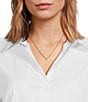Argento Vivo Two Tone Cross Short Pendant Necklace - Image 2