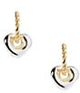 Argento Vivo Two Tone Heart Huggie Hoop Drop Earrings, Color:Two Tone - Image 1