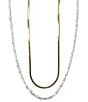 Color:Two Tone - Image 2 - Two Tone Layered Chain Necklace