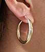 Color:Two Tone - Image 2 - Two Tone Medium Hoop Earrings