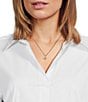 Argento Vivo Two Tone Pearl Clover Short Pendant Necklace - Image 2