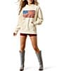 Ariat Americana Patchwork Studded Raw Edge Hoodie - Image 3