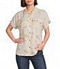 Ariat Badlands Collared Short Sleeve Snap Front Camp Shirt - Image 1