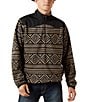 Ariat Basis Long Sleeve Printed Color Block 1/4 Zip Sweater, Color:Black - Image 1