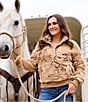 Ariat Berber Fleece Wild Horses Print High Collar Long Sleeve Sweatshirt - Image 5