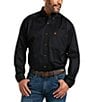 Color:Black - Image 1 - Big & Tall Solid Twill Long-Sleeve Woven Shirt