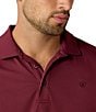 Ariat Big & Tall TEK Performance Short Sleeve Polo Shirt, Color:Red - Image 4
