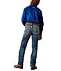 Ariat Big Boys B5 Slim Charger Stackable Slim Fit Straight Leg Denim Jeans - Image 2