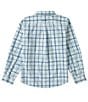 Color:Aqua - Image 2 - Big Boys 7-14 Long Sleeve Pro Series Phelix Yarn-Dyed-Plaid Woven Shirt