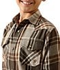 Ariat Big Boys Long Sleeve Retro Howell Plaid Woven Shirt - Image 4