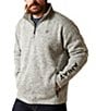 Ariat Caldwell Logo 1/4 Zip Sweater, Color:Heather Gray - Image 1