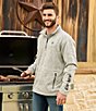 Ariat Caldwell Logo 1/4 Zip Sweater, Color:Heather Gray - Image 6