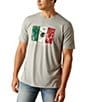 Color:Gray - Image 1 - Camouflage Mexico Flag Short Sleeve Graphic T-Shirt