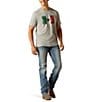 Color:Gray - Image 3 - Camouflage Mexico Flag Short Sleeve Graphic T-Shirt