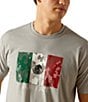 Color:Gray - Image 4 - Camouflage Mexico Flag Short Sleeve Graphic T-Shirt