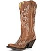 Color:Brown - Image 4 - Circuit Rosewood Leather Western Boots