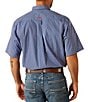 Color:Blue - Image 2 - Classic Fit Davey Printed Short Sleeve Poplin Shirt