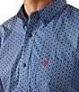 Color:Blue - Image 4 - Classic Fit Davey Printed Short Sleeve Poplin Shirt