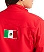 Color:Red - Image 3 - Classic Team Softshell Mexico Stand Collar Long Sleeve Zip Front Jacket