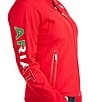 Color:Red - Image 4 - Classic Team Softshell Mexico Stand Collar Long Sleeve Zip Front Jacket