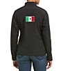 Ariat Classic Team Softshell Mexico Stand Collar Long Sleeve Zip Front Jacket, Color:Black - Image 2