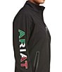 Ariat Classic Team Softshell Mexico Stand Collar Long Sleeve Zip Front Jacket, Color:Black - Image 4