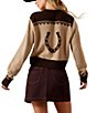 Ariat Colter Knit Western Touch Intarsia V-Neck Long Sleeve Button Front Cardigan - Image 2
