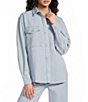 Ariat Coordinating Denim Stripe Oversized Shirt Jacket - Image 1