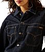 Ariat Denim Western Utility Trucker Jacket, Color:Rinse - Image 4