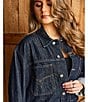 Ariat Denim Western Utility Trucker Jacket, Color:Rinse - Image 6