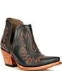 Color:Brooklyn Black - Image 1 - Dixon Leather Block Heel Western Booties