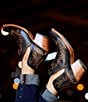 Color:Brooklyn Black - Image 5 - Dixon Leather Block Heel Western Booties
