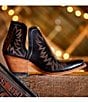 Color:Brooklyn Black - Image 6 - Dixon Leather Block Heel Western Booties