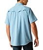 Color:Blue - Image 2 - Fitted Short Sleeve VentTEK Western Shirt