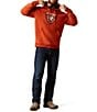 Ariat Forest Badge Long Sleeve Fleece Hoodie, Color:Dark Orange - Image 3