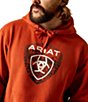 Ariat Forest Badge Long Sleeve Fleece Hoodie, Color:Dark Orange - Image 4