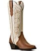 Ariat Heritage Blossom White Brown Floral Leather Western Boots - Image 1