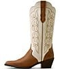 Ariat Heritage Blossom White Brown Floral Leather Western Boots - Image 3