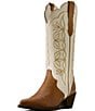 Ariat Heritage Blossom White Brown Floral Leather Western Boots - Image 4