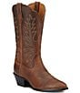 Color:Brown - Image 1 - Heritage R Toe Leather Western Boots