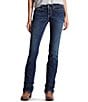 Color:Ocean - Image 1 - Icon Mid Rise 5-Pocket Stretch Straight Leg Jeans