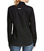 Ariat Kirby Stretch Poplin Button Front Point Collar Long Sleeve Shirt, Color:Black - Image 2