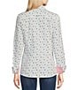 Color:Steer Garden - Image 2 - Kirby Stretch Printed Point Collar Long Sleeve Button-Front Shirt