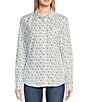 Color:Steer Garden - Image 4 - Kirby Stretch Printed Point Collar Long Sleeve Button-Front Shirt