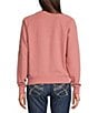 Color:Dusty Rose - Image 2 - Logo Front Crew Neckline Long Sleeve Pullover