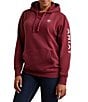 Ariat Logo Long Sleeve Kangaroo Pocket Hoodie, Color:Dark Red - Image 1