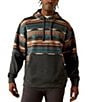 Ariat Long Sleeve Color Block Fleece Hoodie, Color:Brown - Image 1