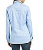 Color:Chambray Blue - Image 2 - Loyola Wrinkle Resistant Point Collar Long Sleeve Shirt