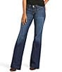 Color:Pacific - Image 1 - Lucy Mid Rise Wide Leg Stretch Denim Jeans