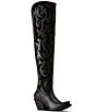 Ariat Lyra Scroll Over The Knee Zip Up Leather Western Boots - Image 1